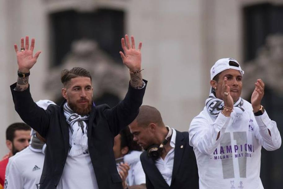 Sergio Ramos e Cristiano Ronaldo. Afp